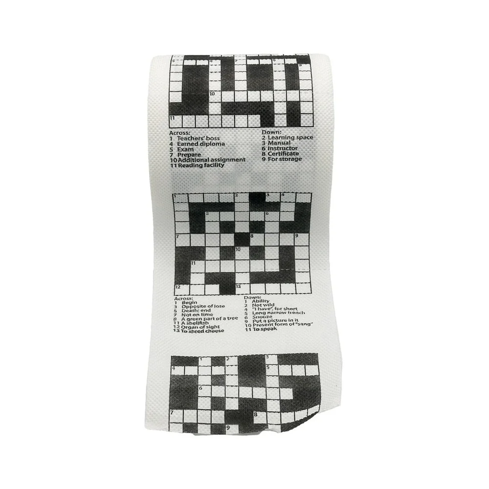 Island Dogs Crossword Puzzle Toilet Paper Unisex OS White New Gag Gift 3-Ply